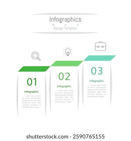 Infographic 3 options design elements for your business data. Vector Illustration.