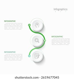 Infographic 3 options design elements for your business data. Vector Illustration.