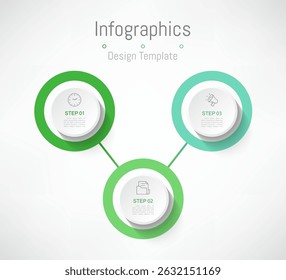 Infografía 3 Elementos de diseño de opciones para los datos de su negocio. Ilustración vectorial.