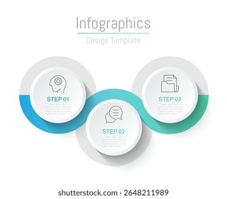Infographic 3 options design elements for your business data. Vector Illustration.