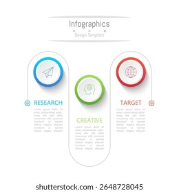 Infographic 3 options design elements for your business data. Vector Illustration.