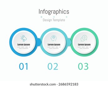 Infographic 3 options design elements for your business data. Vector Illustration.