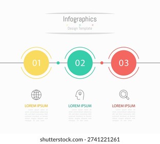 Infographic 3 options design elements for your business data. Vector Illustration.