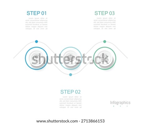 Infographic 3 options design elements for your business data. Vector Illustration.