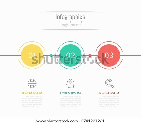 Infographic 3 options design elements for your business data. Vector Illustration.