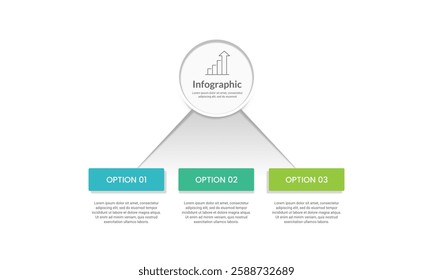 Infographic 3 Options Elements for Simple Presentation. Report, Strategy, Plan and Marketing. Vector illustration.
