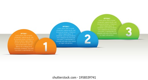 Infographic 3 options template 3D vector.