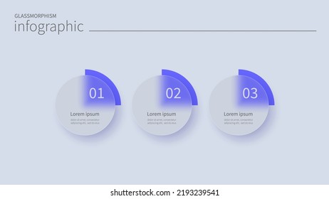 Infographic for 3 options  vector gradient design and realistic frosted glass  glassmorphism effect