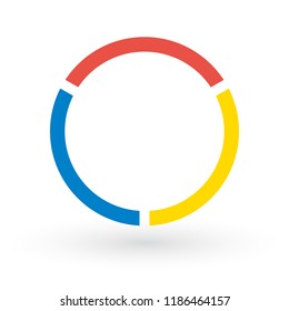 Infographic 3 part diagram, vector illustration isolated on white background.