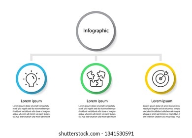 infographic 3 step presentation, infographic linear circle