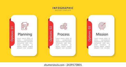 Infographic 3 Step timeline journey, calendar Flat simple infographics design template. presentation graph. Business concept with 3 options, vector illustration.