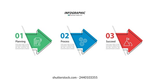 Infographic 3 Step timeline journey, calendar Flat simple infographics design template. presentation graph. Business concept with 3 options, vector illustration.