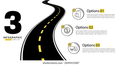 Infographic 3 Step timeline journey, calendar Flat simple infographics design template. presentation graph. Business concept with 3 options, vector illustration.