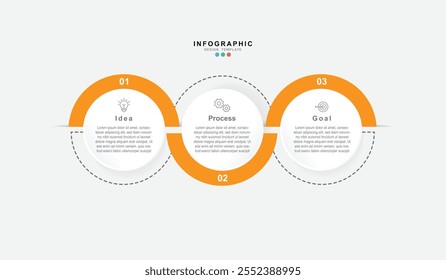 Infographic 3 Step timeline journey, calendar Flat simple infographics design template. presentation graph. Business concept with 3 options