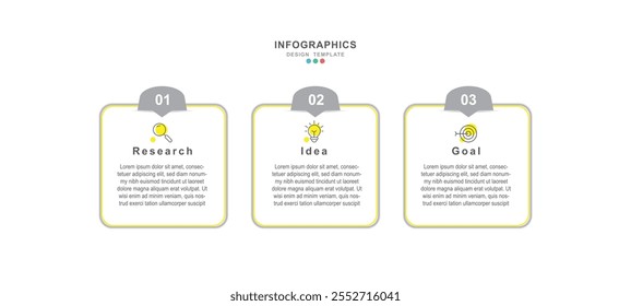 Infographic 3 Step timeline journey, calendar Flat simple infographics design template. presentation graph