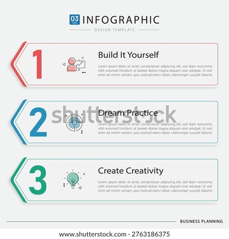 Infographic 3 Step timeline journey, calendar Flat simple infographics design template. presentation graph. Business concept with 3 options, vector illustration.