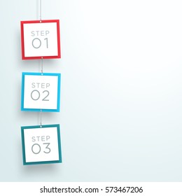 Infographic 3 Steps In 3d Hanging Signs Template A