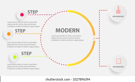 Infographic 3 steps for business procedures that will make it to the target. for, diagram, workflow, timeline, web design. Vector illustration.