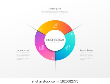 Infographic 3 steps circle design and gradient color for business  presentation process management
