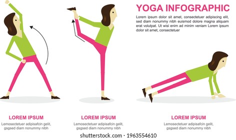 Infographic of 3 Yoga poses. Vector design