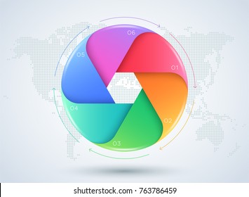 Infographic 3d 6 Stage Business Workflow Diagram