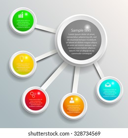 Infographic 3d design on the grey background. Eps 10 vector file.