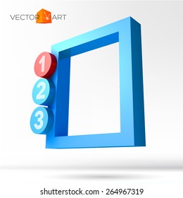 Infographic 3D frame with numbered option buttons