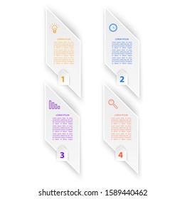 Infographic 3d label, template design. Business concept, Infographic with number 4 options, step or processes. Element for layout process, Vector Eps 10 format