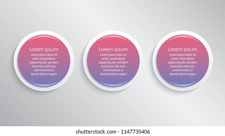 Infographic 3d Text Circles. Vector illustration