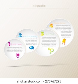 Infographic, 4 bubbles steps