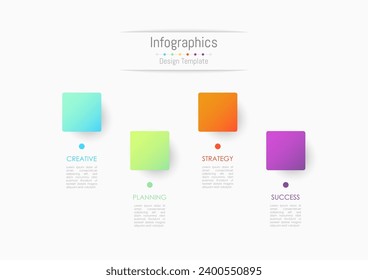 Infographic 4 options design elements for your business data. Vector Illustration.