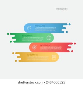 Infographic 4 options design elements for your business data. Vector Illustration.