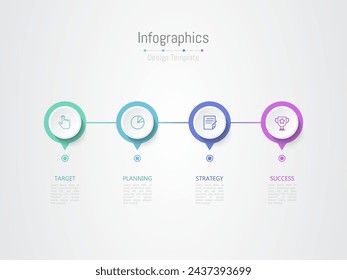 Infografía 4 opciones de elementos de diseño para sus datos empresariales. Ilustración vectorial.