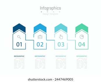 Infographic 4 options design elements for your business data. Vector Illustration.