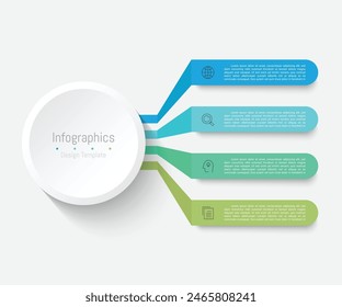 Infografik 4 Optionen Design-Elemente für Ihre Geschäftsdaten. Vektorillustration.