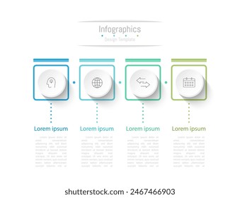 Infographic 4 options design elements for your business data. Vector Illustration.