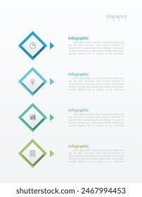 Infographic 4 options design elements for your business data. Vector Illustration.