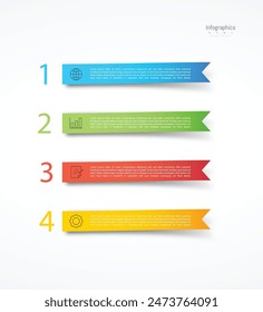 Infographic 4 options design elements for your business data. Vector Illustration.