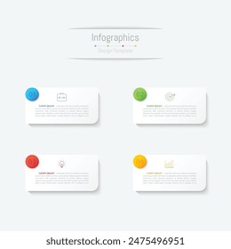 Infographic 4 options design elements for your business data. Vector Illustration.