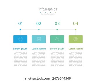 Infographic 4 options design elements for your business data. Vector Illustration.