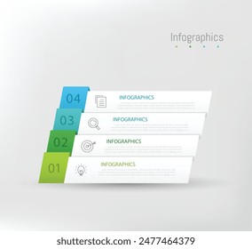 Infographic 4 options design elements for your business data. Vector Illustration.