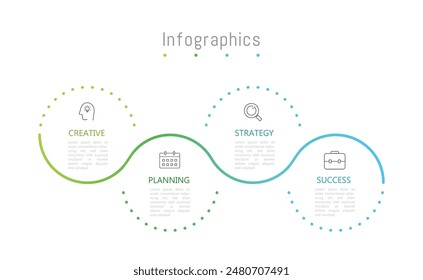 Infographic 4 options design elements for your business data. Vector Illustration.