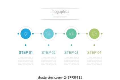 Infographic 4 options design elements for your business data. Vector Illustration.
