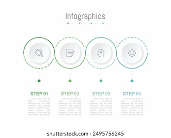 Infographic 4 options design elements for your business data. Vector Illustration.