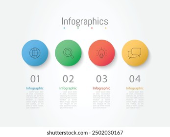 Infographic 4 options design elements for your business data. Vector Illustration.