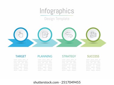 Infographic 4 options design elements for your business data. Vector Illustration.