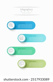 Infographic 4 options design elements for your business data. Vector Illustration.