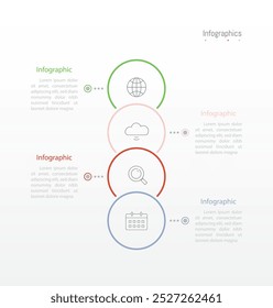 Infografía 4 Elementos de diseño de opciones para los datos de su negocio. Ilustración vectorial.
