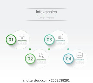 Infographic 4 options design elements for your business data. Vector Illustration.