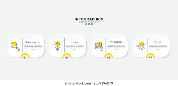 Infographic 4 options design elements for your business data. Vector Illustration.